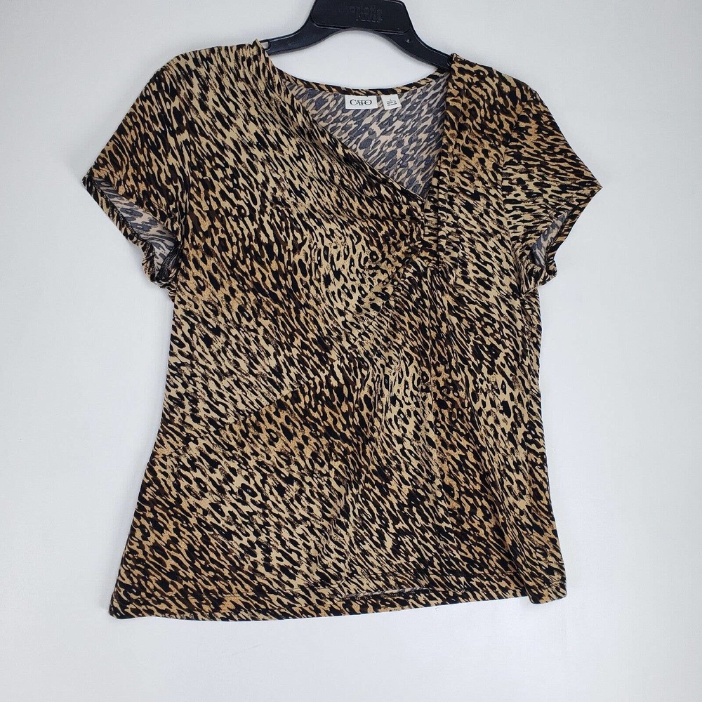 Cato Shirt Womens Large Cheetah Print Animal Y2K